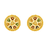 22k Yellow Gold MeenakariOrnamental Earrings with gold weight of 6.63g