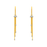 22K Gold Elegant Long Strand Hook Earrings