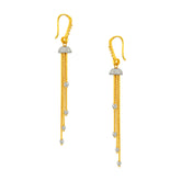 22K Gold Elegant Long Strand Hook Earrings