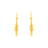 22K Gold Layered Dangle Hook Earrings