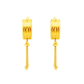 22K Gold Elegant Dangling Huggie Earrings