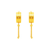 22K Gold Elegant Dangling Huggie Earrings