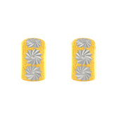 22K Gold Two-Tone Spiral-Cut Huggie Earrings