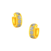 22K Gold Two-Tone Spiral-Cut Huggie Earrings
