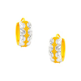 22k Gold Two Tone Shining Huggie Earrings