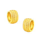 22K Gold Dual Finish Huggie Earrings