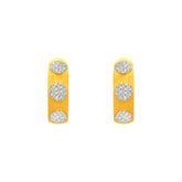 22K Gold Two-Tone Curved Screwback Earrings