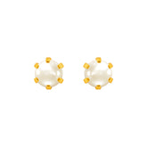 22k Yellow Gold Pearl Stud Earrings with Pearl with gold weight of 1.124g