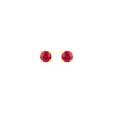 22k Yellow Gold Ruby Stud Earrings with Ruby with gold weight of 0.857g