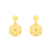 22k Yellow Gold Filigree Dangler Large Earrings with gold weight of 2.33g
