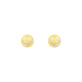 22k Two-Tone Gold Ball-Bead Medium Earrings with gold weight of 2.06g