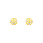 22k Two-Tone Gold Ball-Bead Large Earrings with gold weight of 2.33g