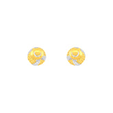 22k Two-Tone Gold Ball-Bead Medium Earrings with gold weight of 2.19g