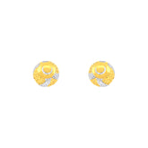 22k Two-Tone Gold Ball-Bead Large Earrings with gold weight of 2.31g