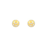 22k Two-Tone Gold Ball-Bead Small Earrings with gold weight of 2.24g