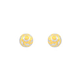 22k Two-Tone Gold Ball-Bead Large Earrings with gold weight of 2.38g
