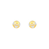 22k Two-Tone Gold Ball-Bead Medium Earrings with gold weight of 2.11g