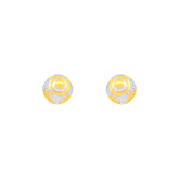 22k Two-Tone Gold Ball-Bead Large Earrings with gold weight of 2.44g
