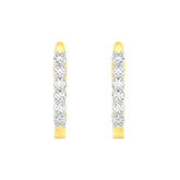 18k Yellow Gold and Diamond Huggies and total gold weight of 2.14g