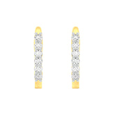 18k Yellow Gold and Diamond Huggies and total gold weight of 2.08g
