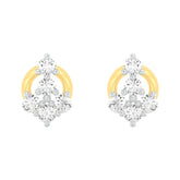 18k Yellow Gold and Diamond Stud in minimalist style with gold weight of 1.59g