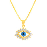 22K Yellow Cubic Zirconia Religious Evil Eye Medium Pendant with gold weight of 3.21g