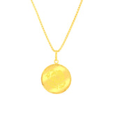 22K Yellow Gold Floral Pendant and Earrings Set