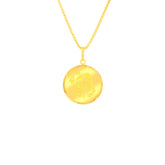 22K Yellow Gold Floral Pendant and Earrings Set
