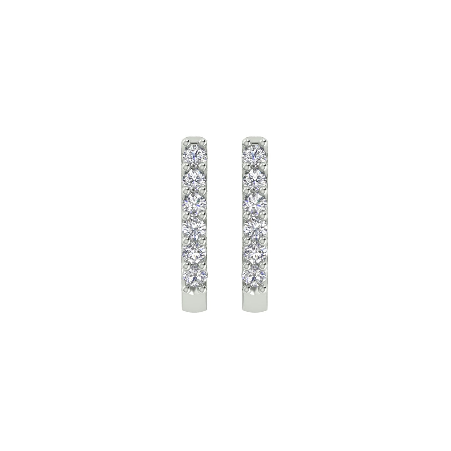 18k White Gold and Diamond Huggies and total gold weight of 3.14g