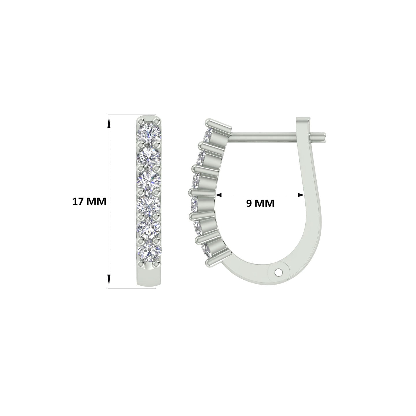 18k White Gold and Diamond Huggies and total gold weight of 3.14g