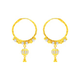 22k Two Tone Gold Medium Fancy Radiant Earrings