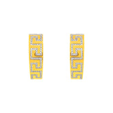 22k Two Tone Gold Small Exquisite Heart Earrings