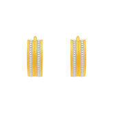 22k Two Tone Gold Extra Small U-Shaped Gleaming Earrings