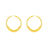 22k Yellow Gold Large Shimmery Beaded Earrings