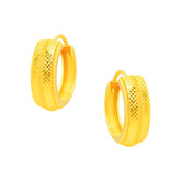 22k Yellow Gold Medium Shimmery Patterned Earrings