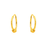 22k Yellow Gold Medium Sparkly Beaded Earrings