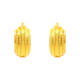 22k Yellow Gold Small Vibrant Patterned Earrings