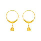 22k Yellow Gold Medium Fancy Beaded Earrings