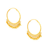22k Yellow Gold Medium Patterned with Fringes Earrings