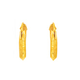 22k Yellow Gold Small Shiny Wavy Earrings