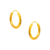 22k Yellow Gold Small Shiny Wavy Earrings