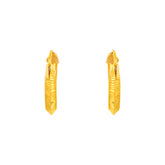 22k Yellow Gold Small Shiny Wavy Earrings