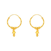 22k Yellow Gold Medium Beaded Drops Earrings