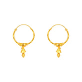 22k Yellow Gold Medium Beaded Drops Earrings