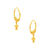 22k Yellow Gold Small Vibrant Beaded Earrings