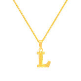 22K Yellow Gold Initial L Pendant with gold weight of 0.74g