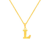 22K Yellow Gold Initial L Pendant with gold weight of 0.74g