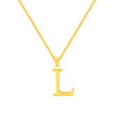 22K Yellow Gold Initial L Pendant with gold weight of 1.62g