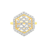 18k Yellow Gold and Diamond Fancy Ring in size 5.5 and total gold weight of 3.82g