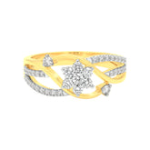 18k Yellow Gold and Diamond Fancy Ring in size 5.5 and total gold weight of 3.26g